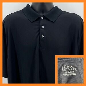 PGA Tour Black Golf Polo‎ Shirt Mens XXL Extra Extra Large Short Sleeve